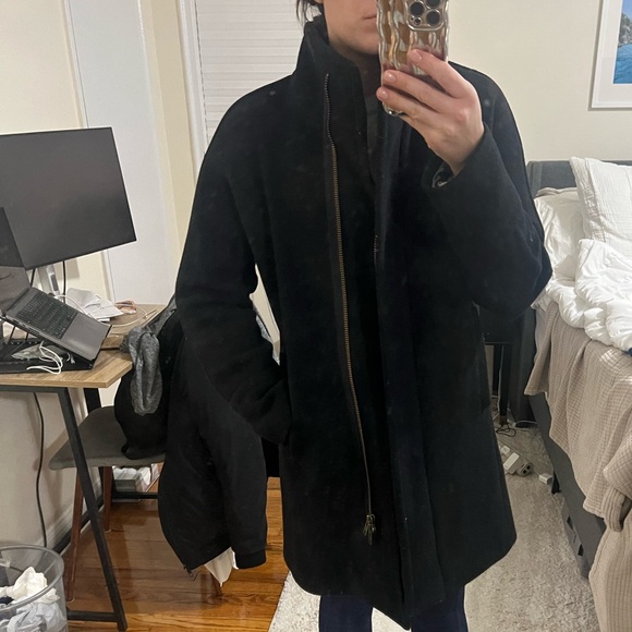 JCREW Black Cocoon Coat - Picture 3 of 7